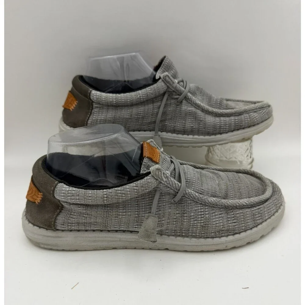 Hey Dude Wally Gray Slip On Loafers Men's US 9 EU 42 Casual Comfort Shoes